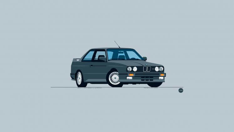 BMW, Car, Minimalism, Black, Simple background, Vector, BMW M3 HD Wallpaper Desktop Background