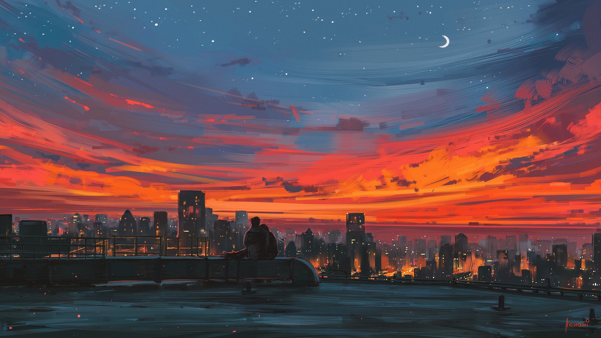 Aenami, Cityscape, Colorful, City, Sunset, Sky Wallpaper