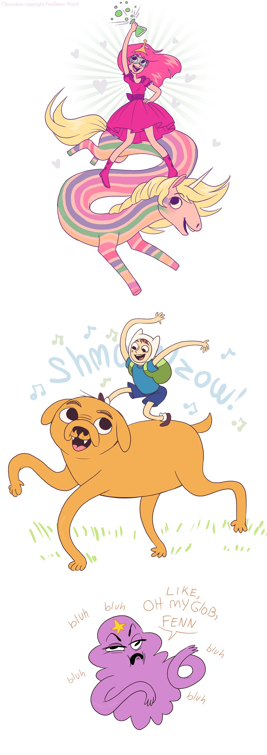 Princess Bubblegum, Lady Rainicorn, Finn the Human, Jake the Dog, Lumpy Space Princess, Cartoon, Adventure Time Wallpaper