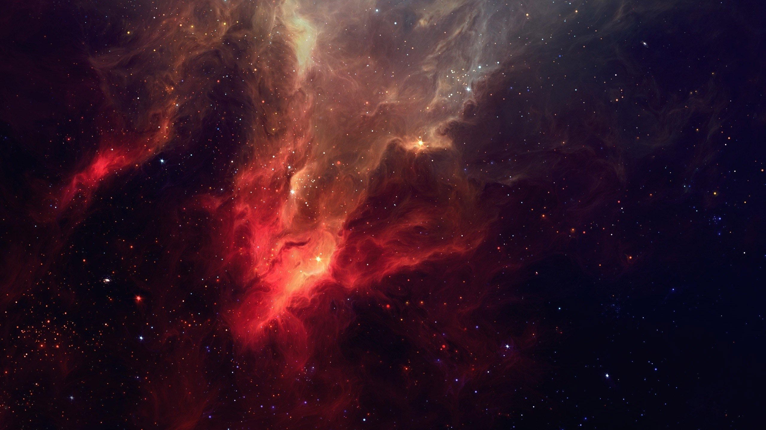nebula, Space, Red Wallpaper