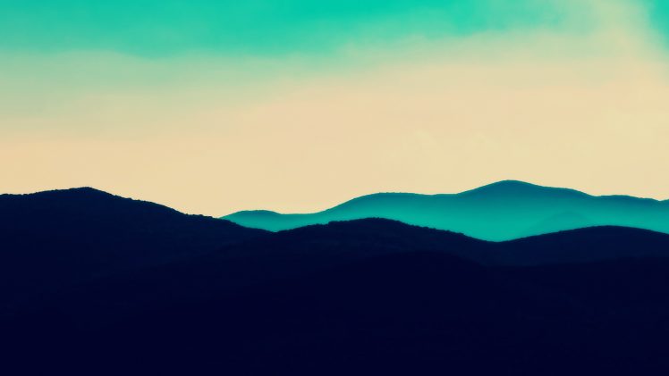 landscape, Hills, Mountains, Bright, Blue, Skye, Clouds, Turquoise HD Wallpaper Desktop Background