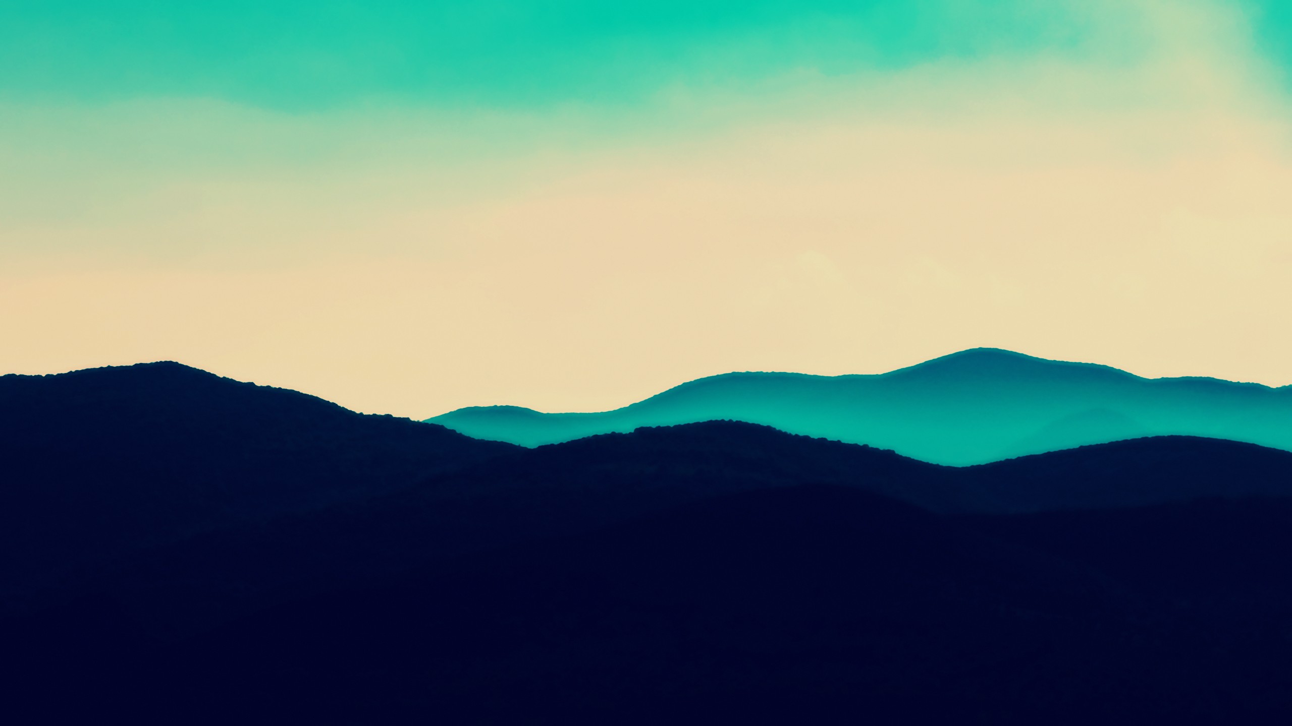 landscape, Hills, Mountains, Bright, Blue, Skye, Clouds, Turquoise Wallpaper