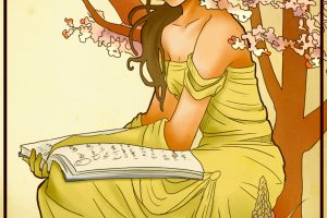 Belle, Hannah Alexander, Cartoon, Beauty and the Beast, Art Nouveau