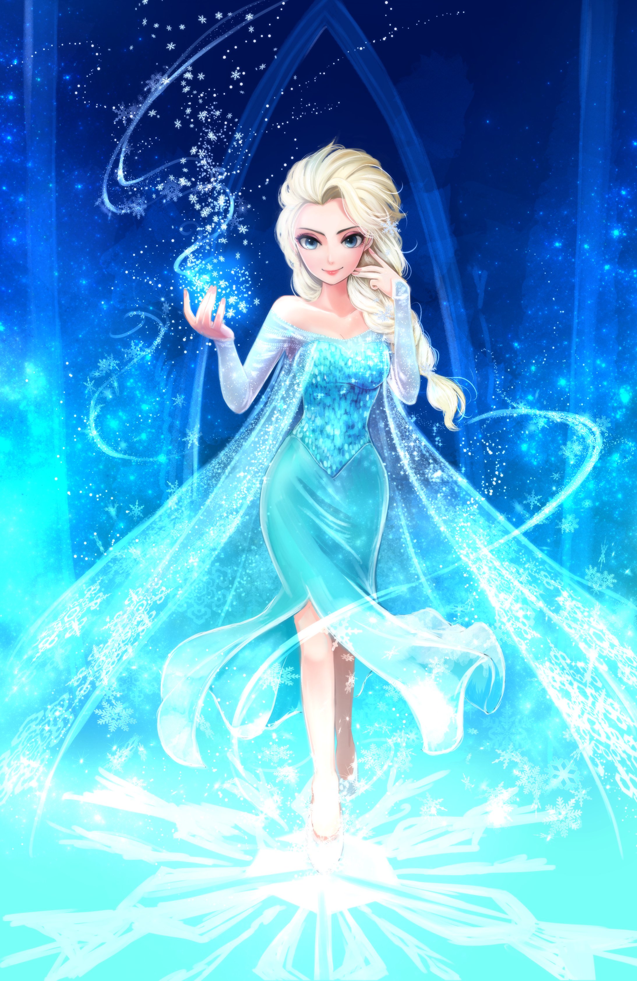 Princess Elsa, Cartoon, Frozen (movie), Fan art Wallpapers