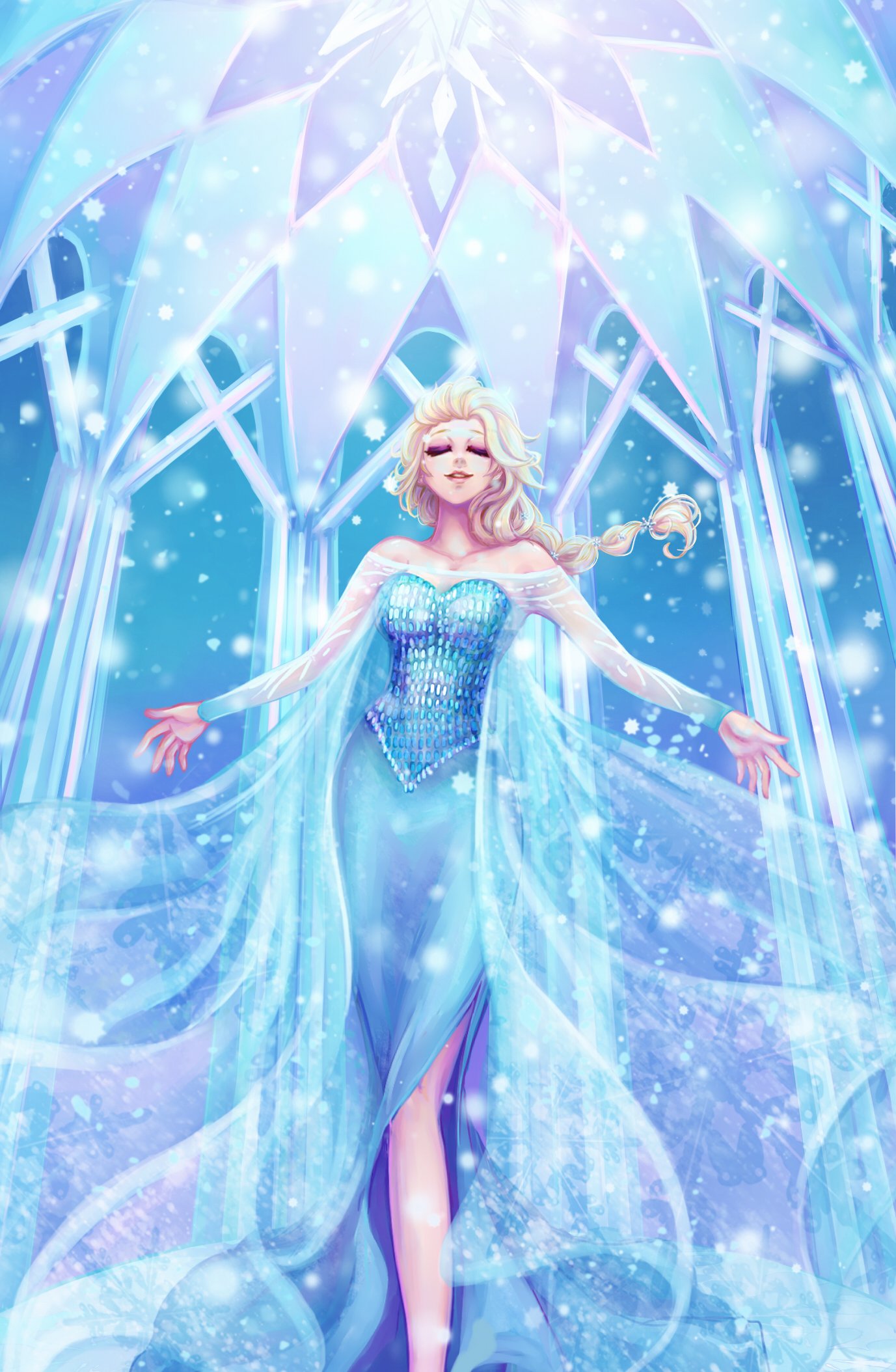 Princess Elsa Cartoon  Frozen  movie Fan art Wallpapers 