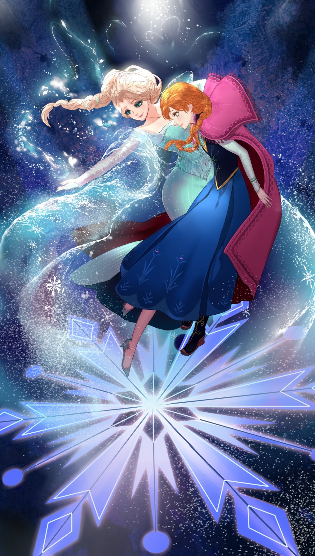 Princess Elsa, Princess Anna, Cartoon, Frozen (movie), Fan art Wallpaper