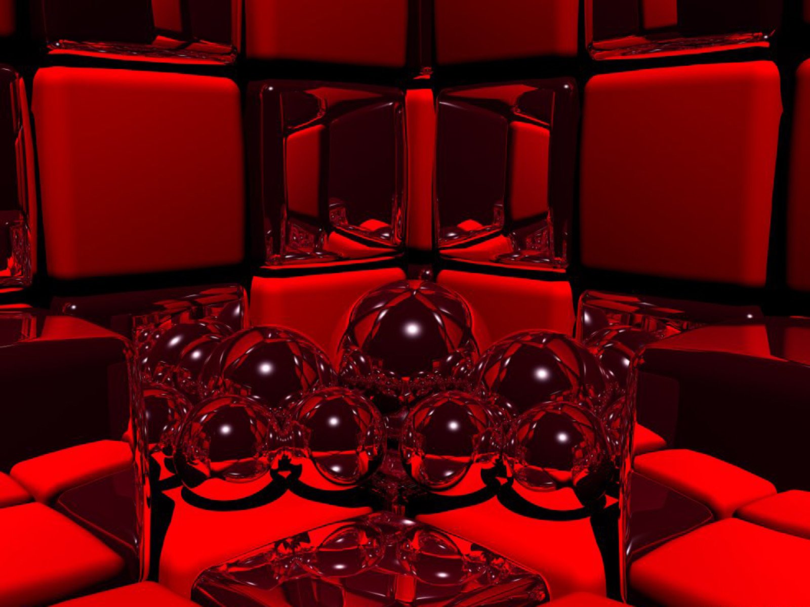 red balls, Red background Wallpaper