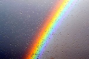 rainbows, Water drops, Rain