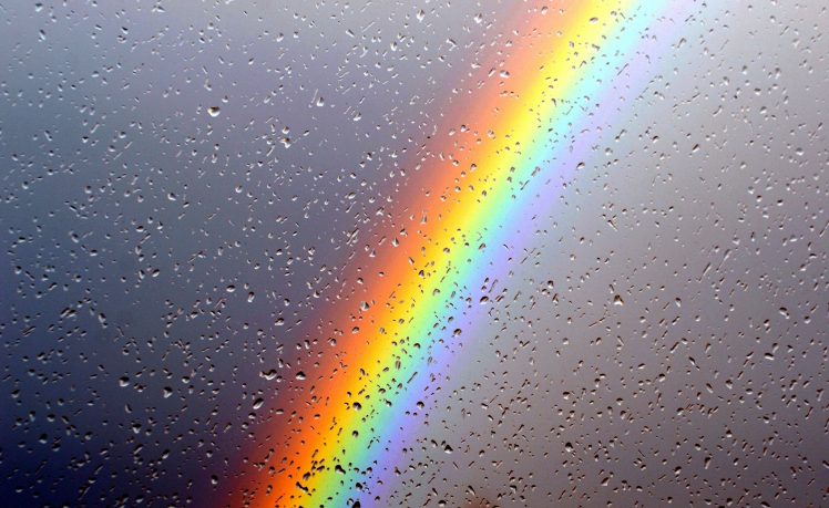 rainbows, Water drops, Rain Wallpapers