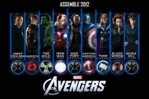 Hawkeye, Black Widow, The Avengers, Iron Man, Hulk, Thor, Captain America