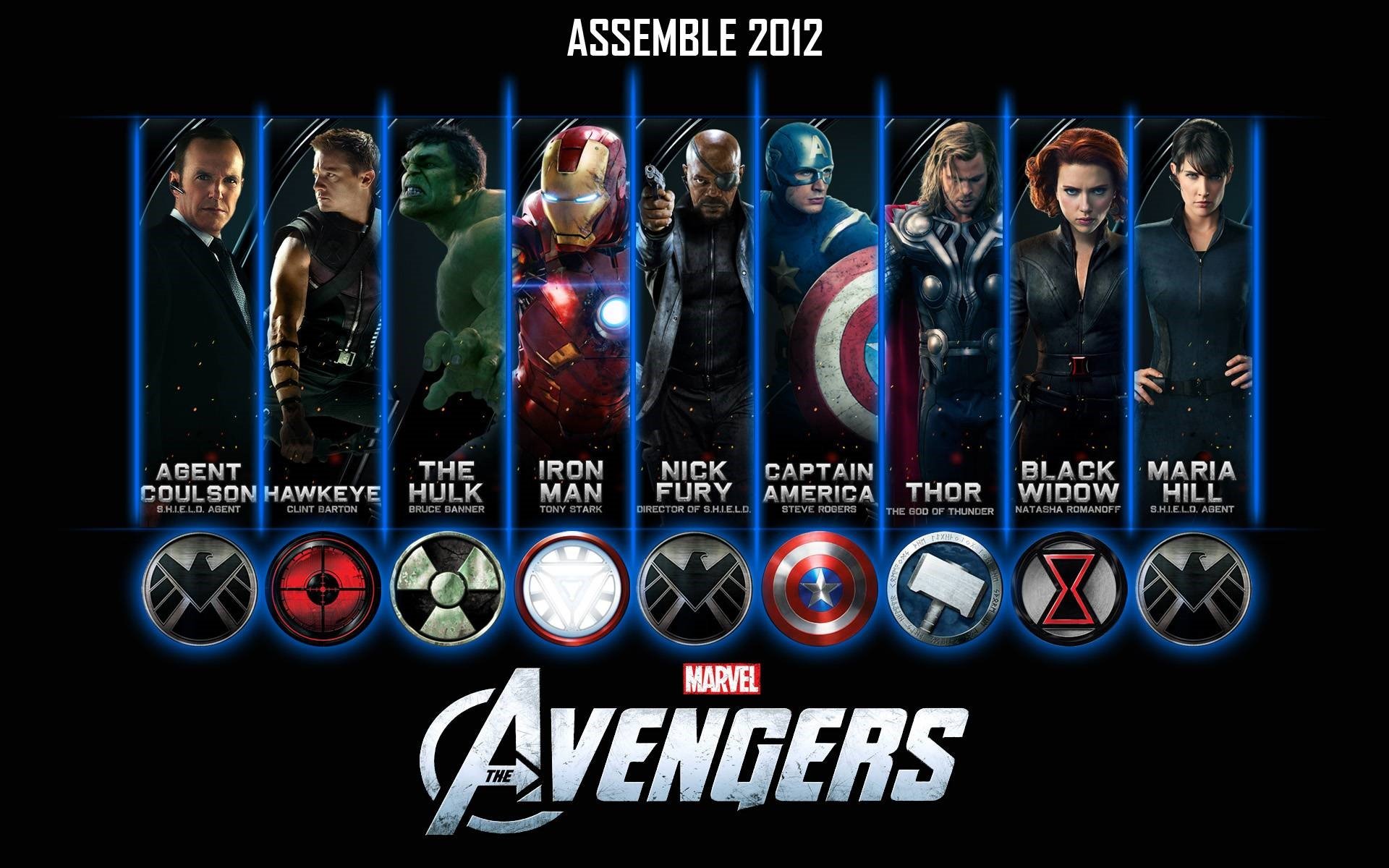 Hawkeye, Black Widow, The Avengers, Iron Man, Hulk, Thor, Captain America Wallpaper