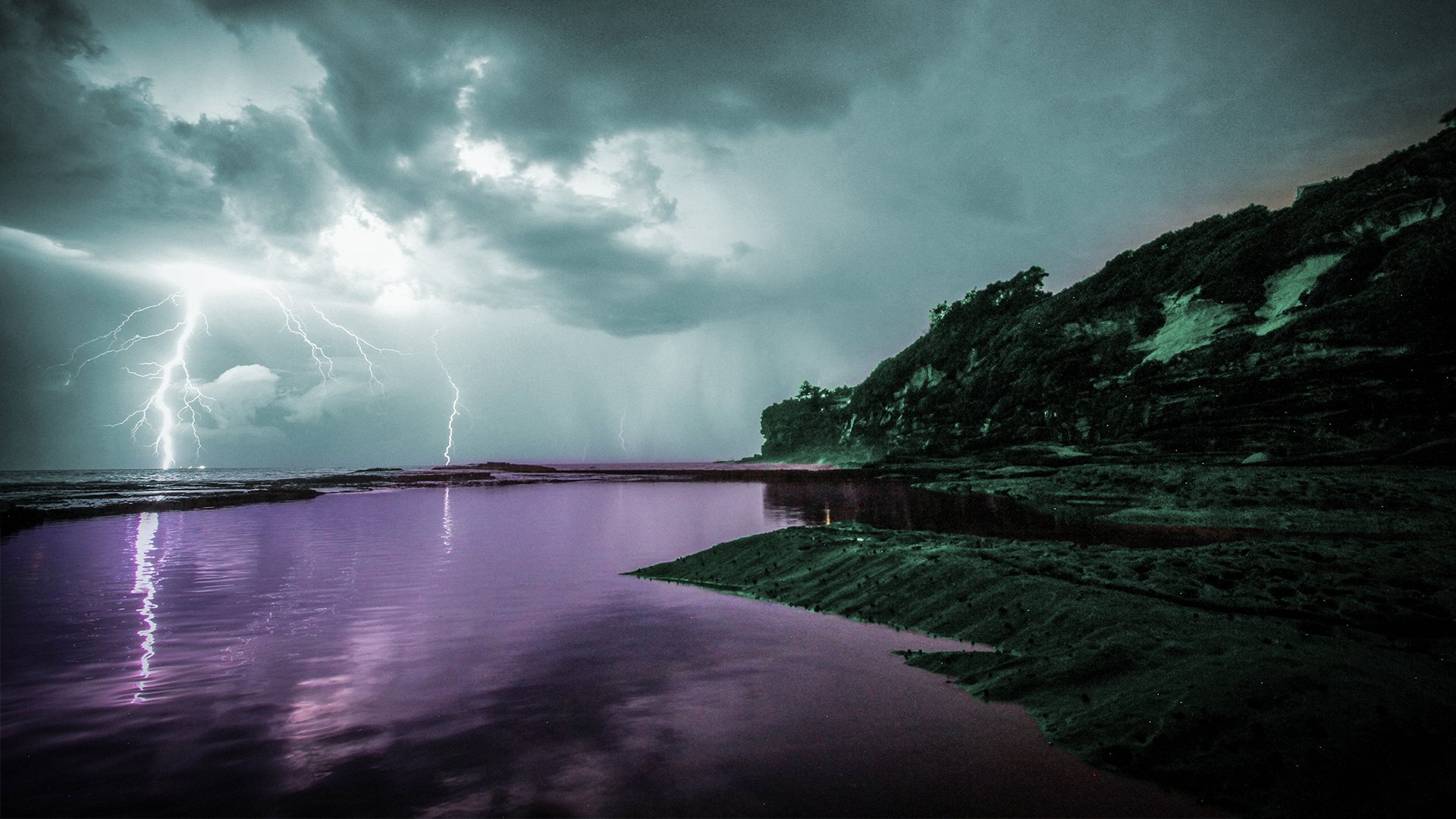 storm, Lake Wallpaper