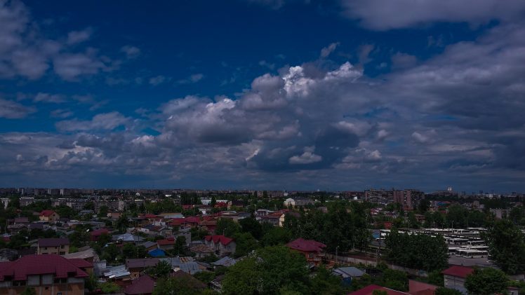 sky, Sun, Clouds, Cityscape, Bucharest HD Wallpaper Desktop Background