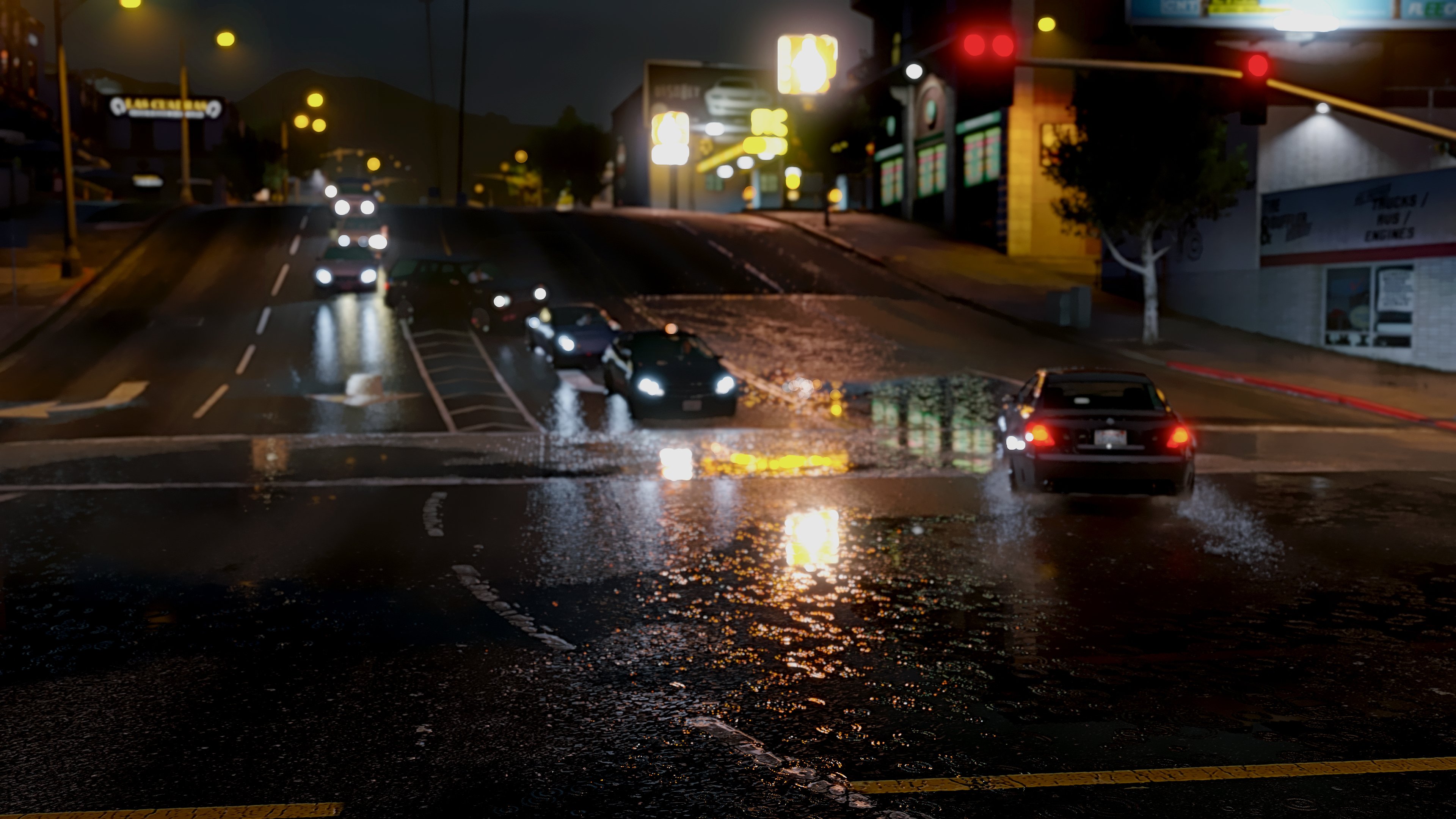 Grand Theft Auto V, Rain, Car, Video games, Night Wallpapers HD