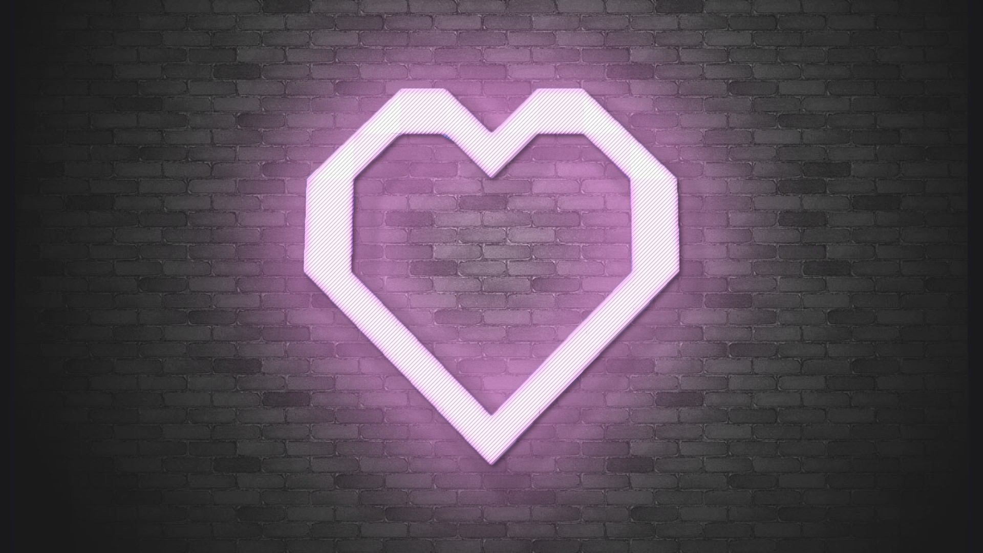heart, Pink, Bricks, Wall, LEDs, Neon, Love, Warm Wallpaper
