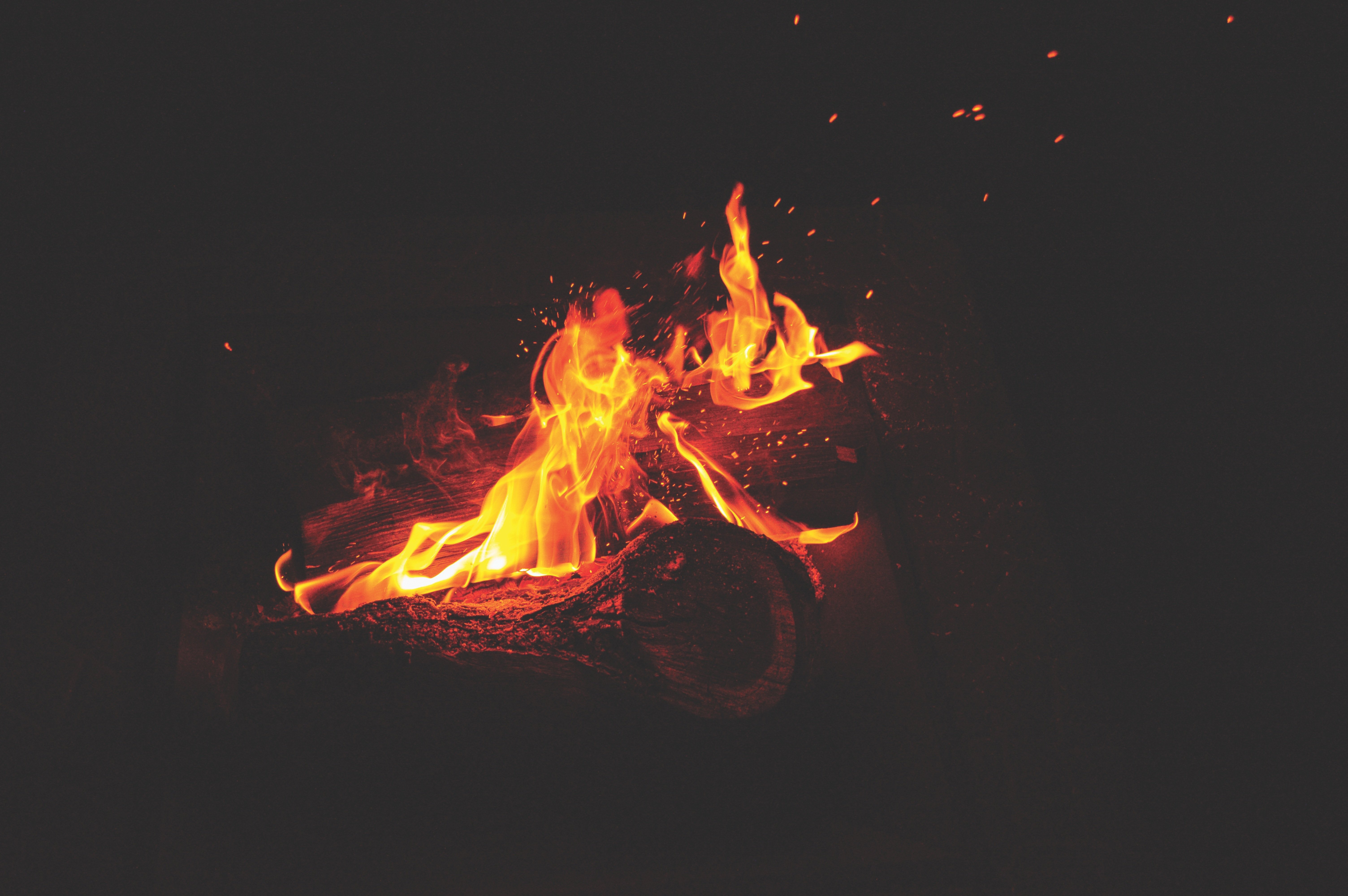 fire, Campfire, Log Wallpaper