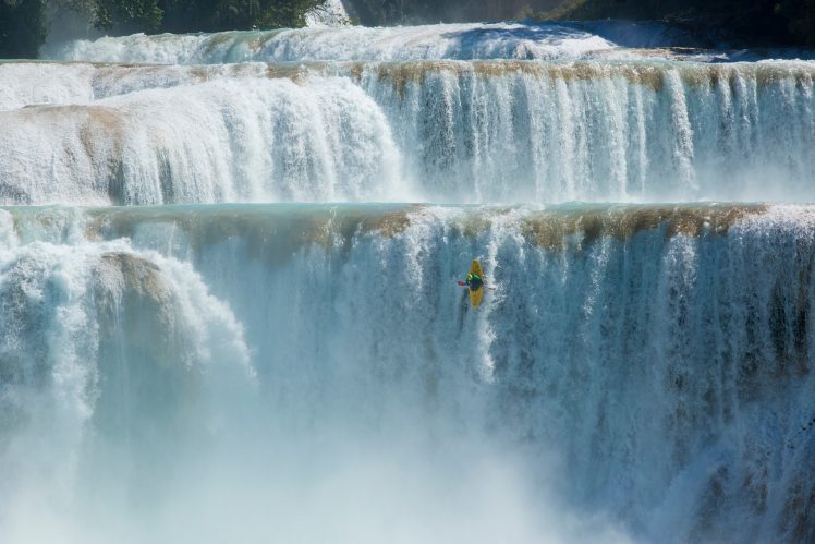 photography, Kayaks, Waterfall HD Wallpaper Desktop Background