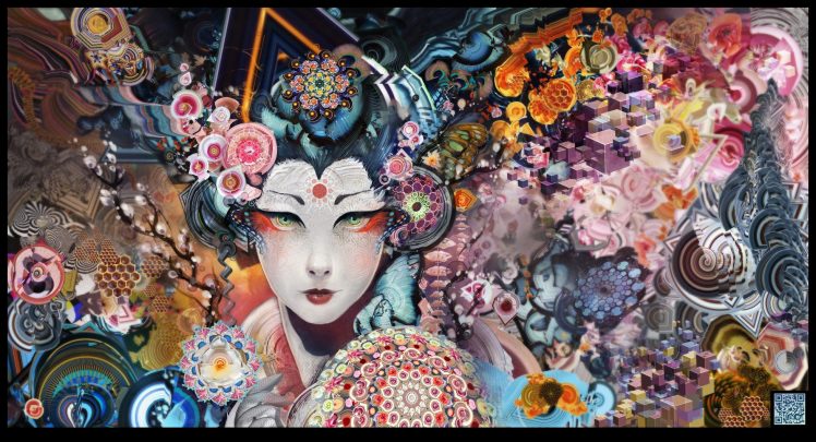 geisha, Psychedelic, Colorful, Android Jones HD Wallpaper Desktop Background