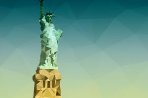digital art, Vector graphics, Statue of Liberty