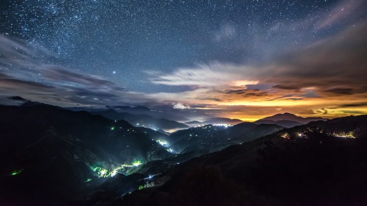 hehuanshan, Mountains, Taiwan, Night HD Wallpaper Desktop Background