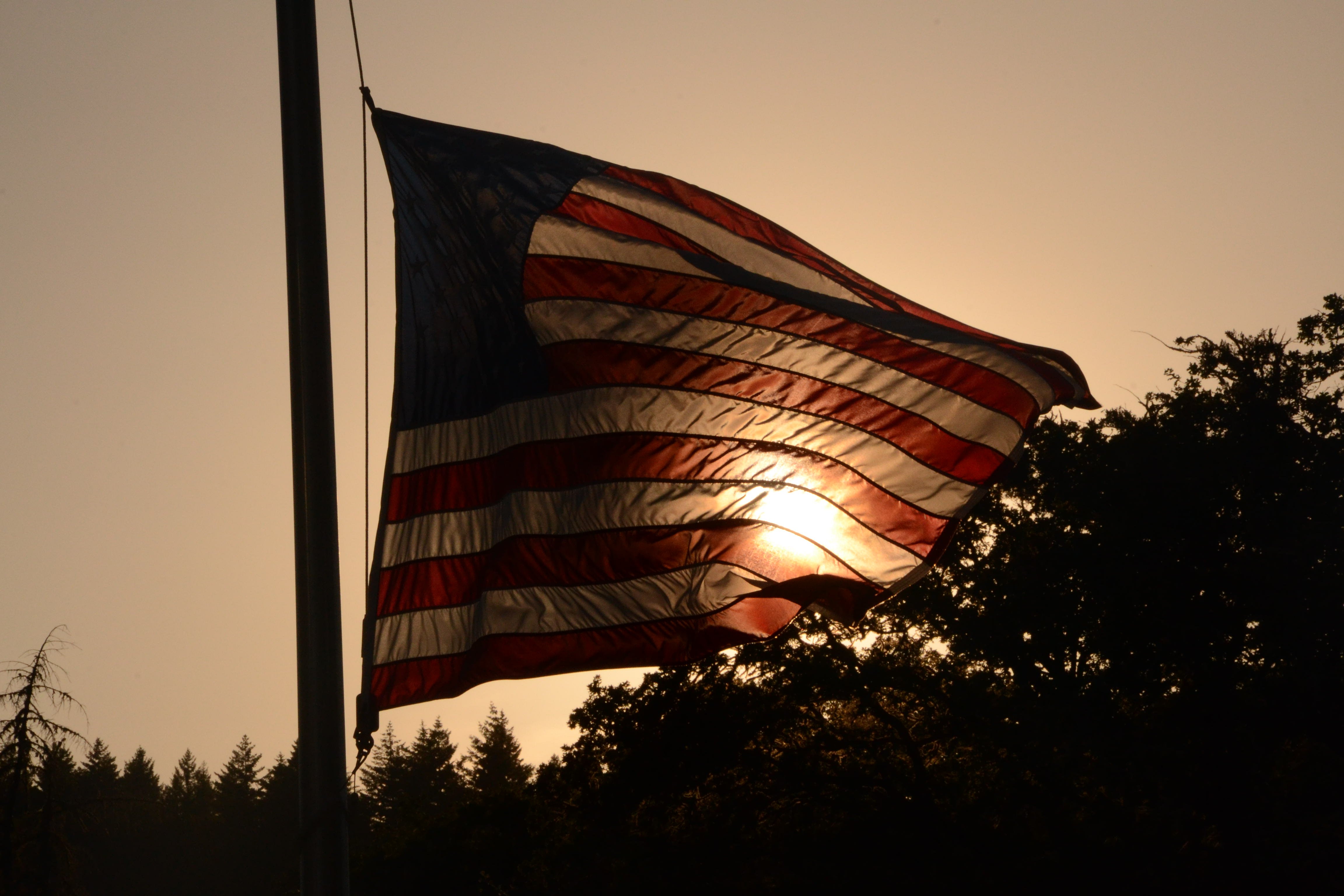 flag, American flag, Sunlight Wallpaper
