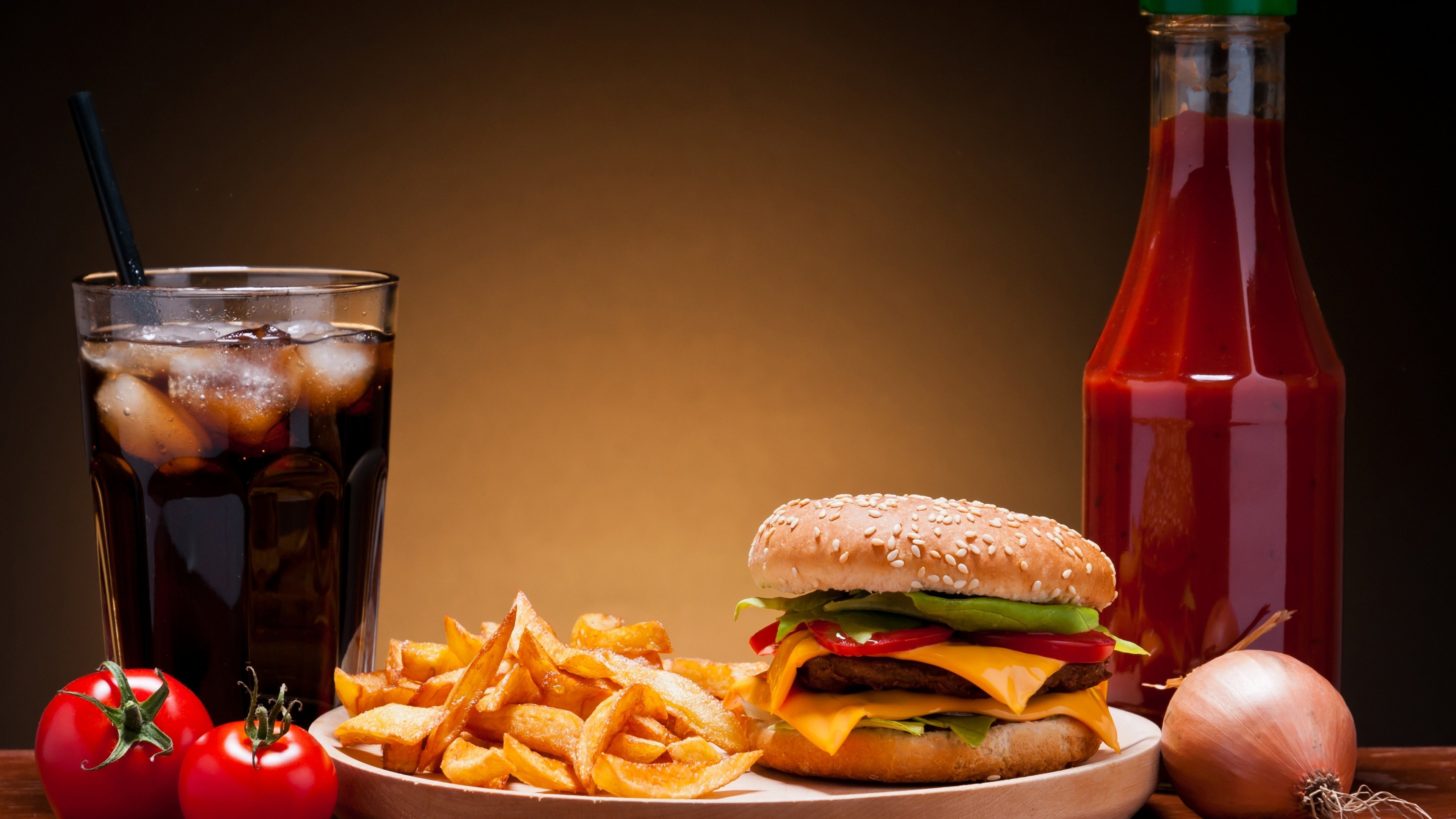burgers, Fries, Soda, Food Wallpaper