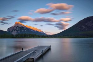 lake, Water, Clouds, Mountains, Forest, Pier