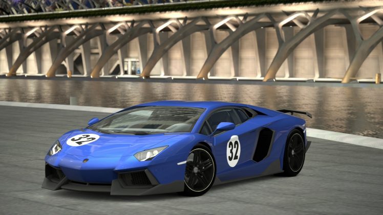 Gran Turismo 6, Lamborghini Aventador, Madrid, Valencia, Spain, Supercars, Car HD Wallpaper Desktop Background