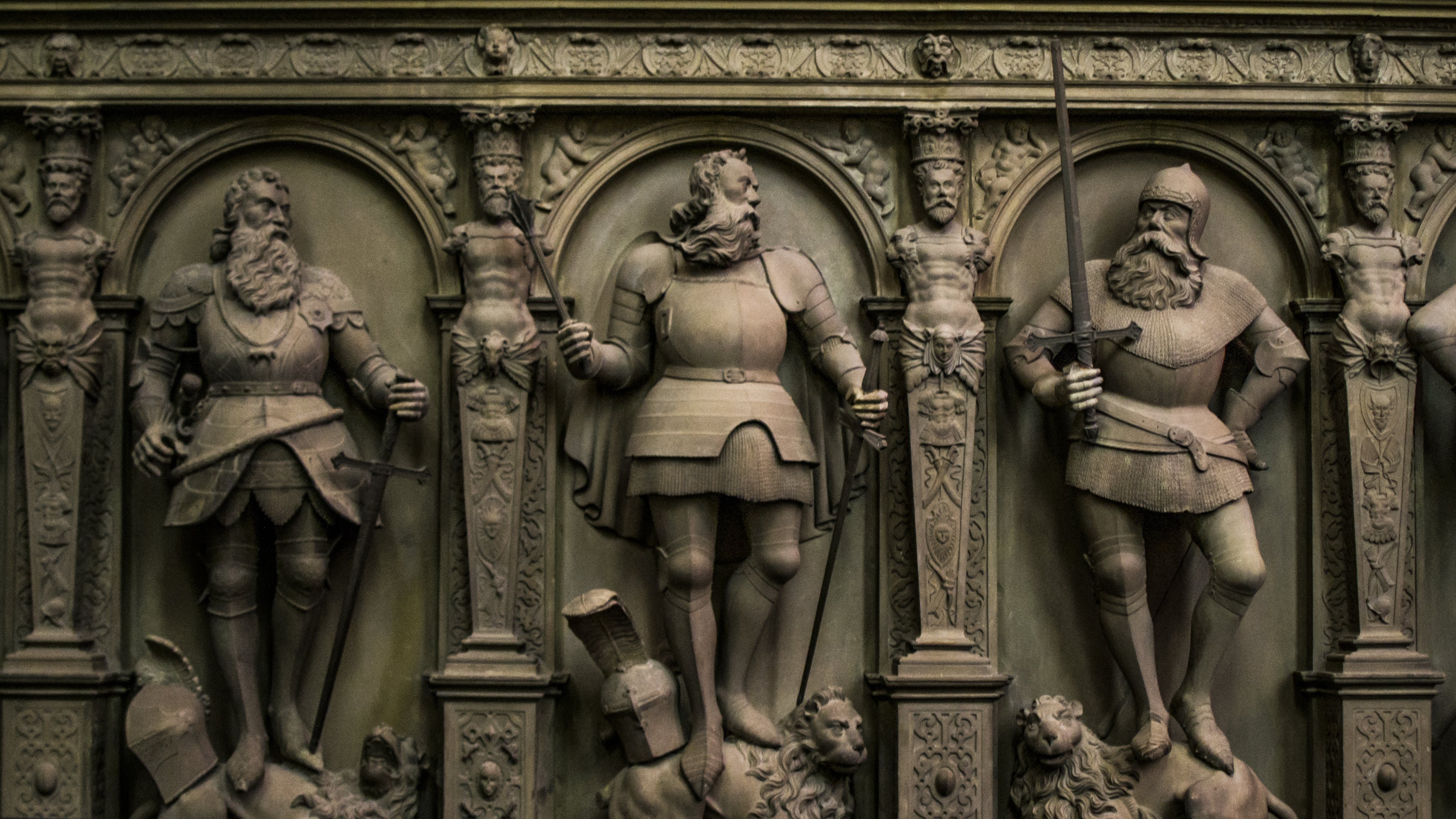 knight, Statue, Sword, Gothic Wallpaper