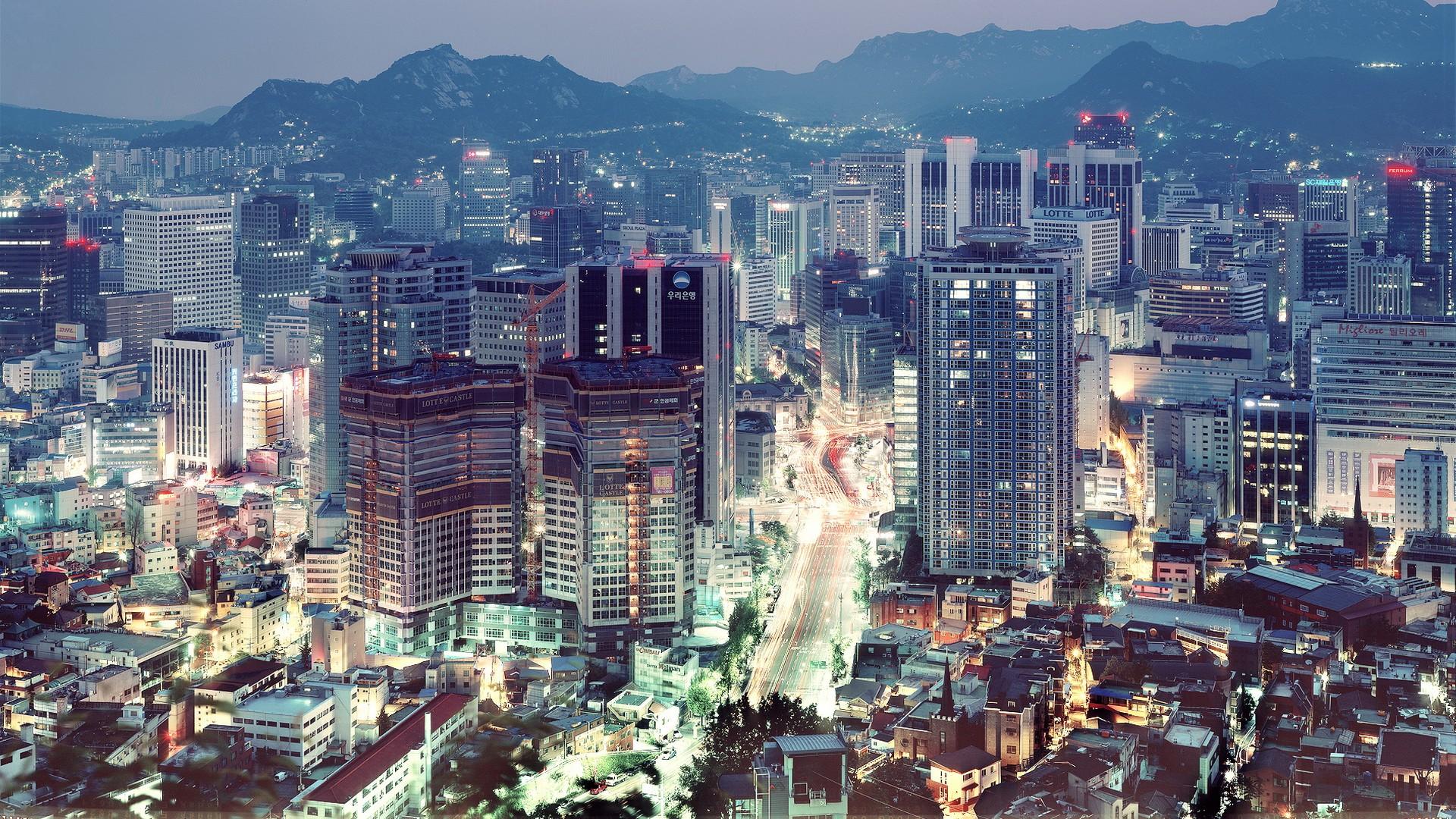 Seoul, South Korea, Cityscape, City, Apartments, Mountains, House Wallpaper
