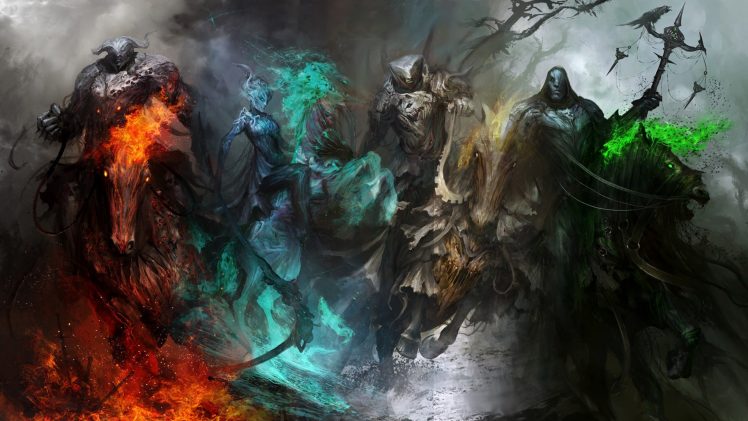 Four Horsemen of the Apocalypse, Artwork, Fantasy art HD Wallpaper Desktop Background