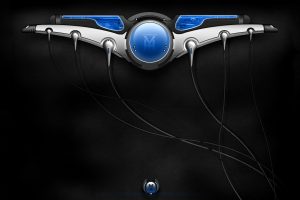 digital art, 3D, Blue, Dark background