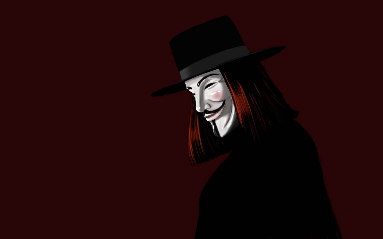 V for Vendetta, Mask, Guy Fawkes mask, Hat Wallpaper