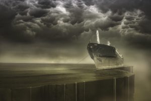 Ozkan Durakoglu, Ship, Digital art, Sky, Vehicle