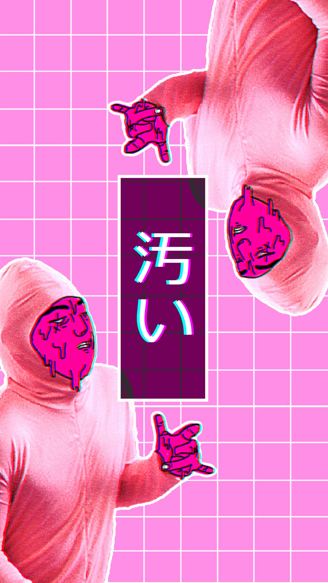 pink guy, Chromatic aberration, Digital art, Vaporwave, Love Wallpaper
