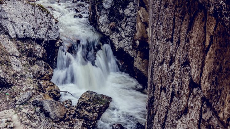rock, Stream, River, Waterfall HD Wallpaper Desktop Background