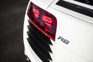 Audi, R8, White, White cars, Rear view