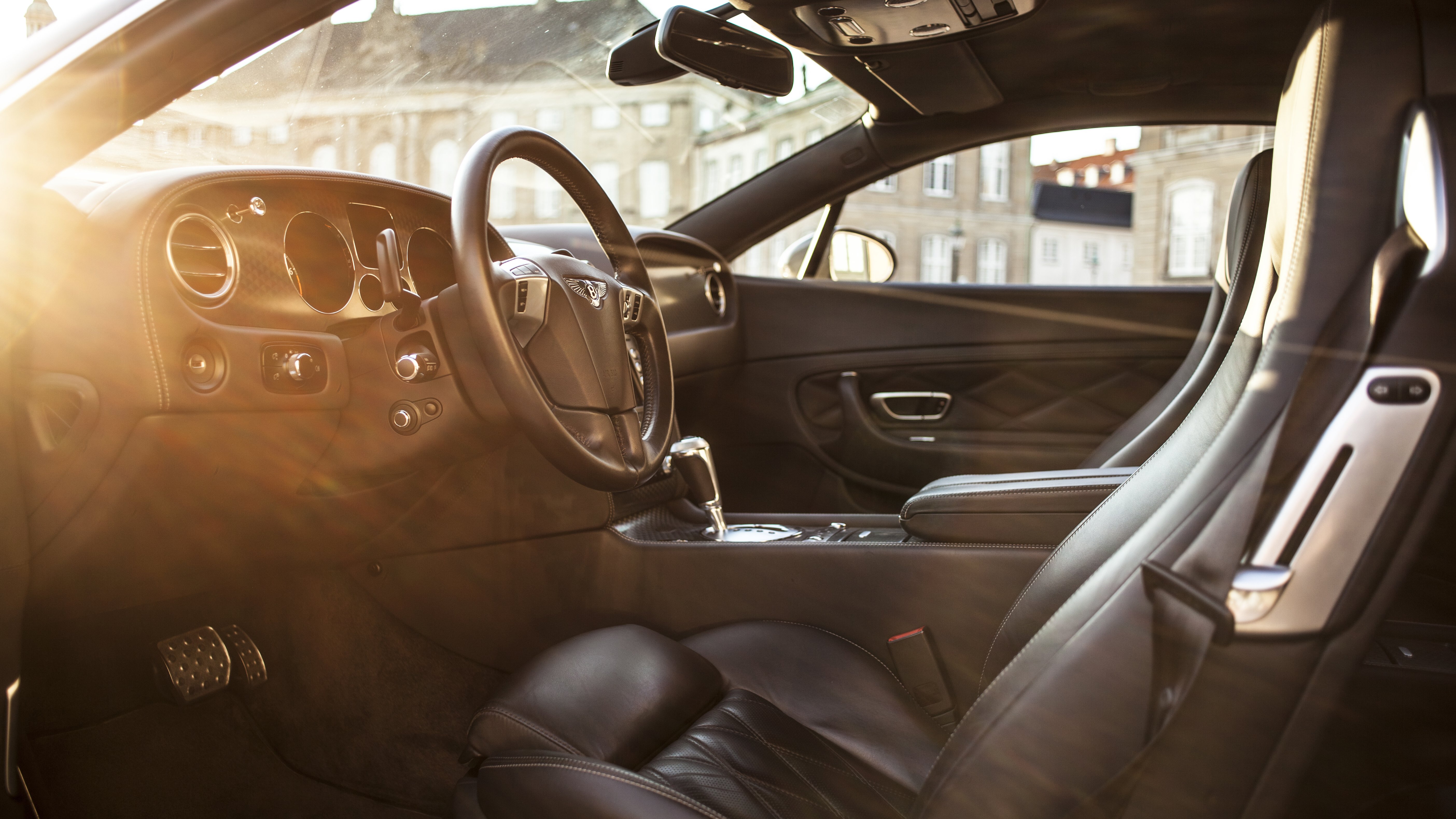Sunny, Bentley Continental GT, Bentley, Interior, Warm, Leather, Sun rays Wallpaper
