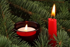 candles, Closeup, Christmas, Tree, Branches