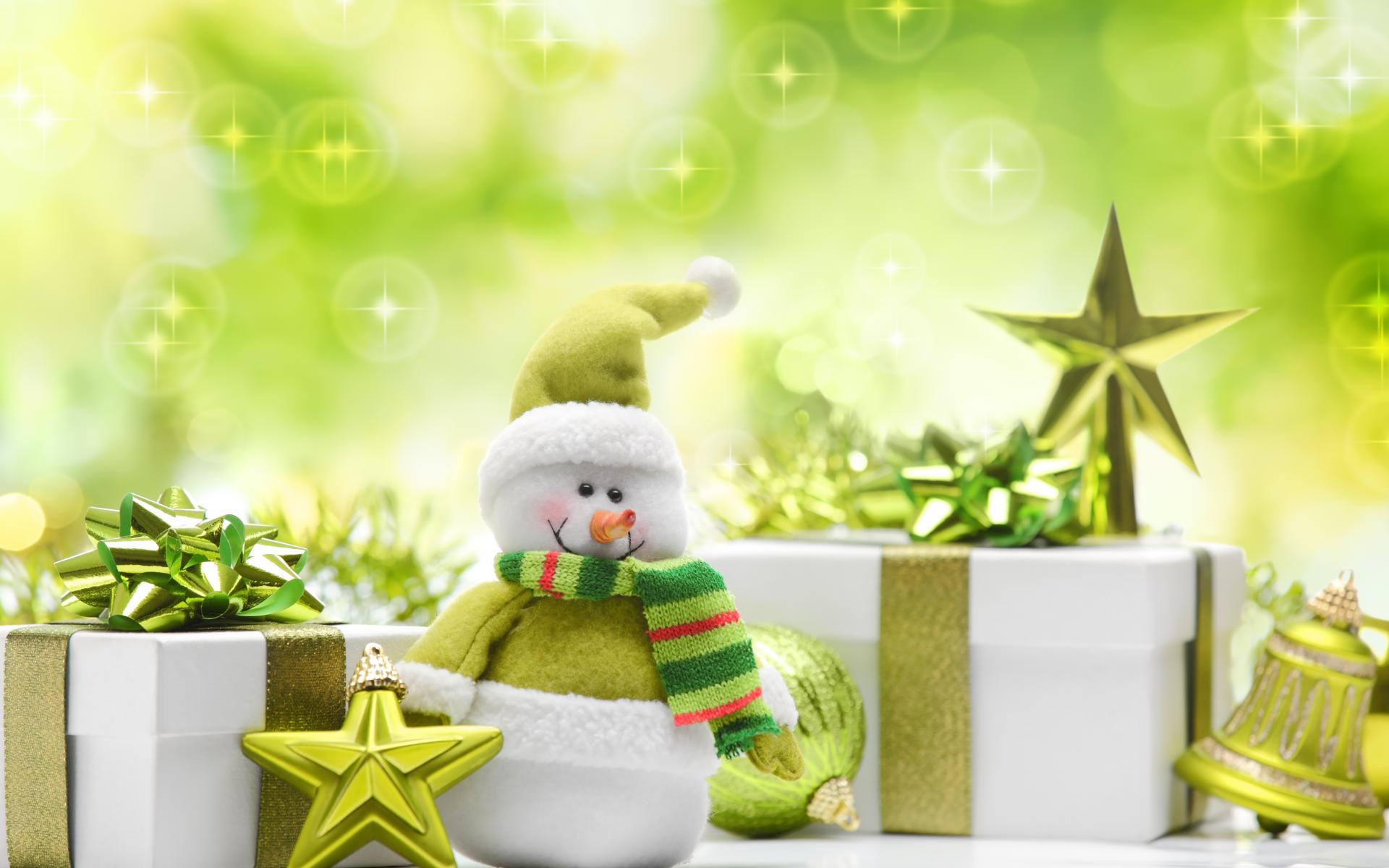 holidays, Christmas, New Year, Snowman Wallpaper
