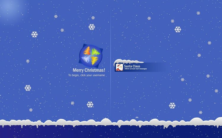 holidays, Christmas, Seasons, Windows, Microsoft, Tech, Computer, Santa, Flakes, Snowing HD Wallpaper Desktop Background