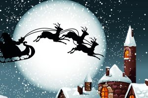 holidays, Christmas, Reindeer, Sleigh, Santa, Claus