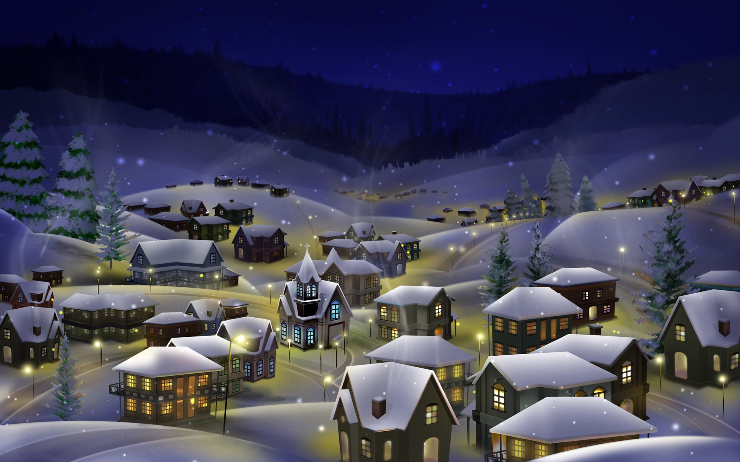 merry, Christmas, Holiday, Vacation, Gifts, Tree, Happy, Beautiful, Santa, Snowman, Lights Wallpaper