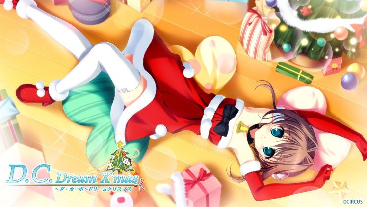 asakura, Yume, Brown Hair, Christmas, Da, Capo, Da, Capo, Dream, Da, Capo, Dress, Kayura, Yuka, Thighhighs HD Wallpaper Desktop Background