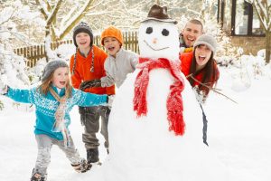 snowman, Children, People, Joy, Winter