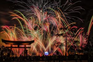 fireworks, Nigth, Japan, City, Bokeh