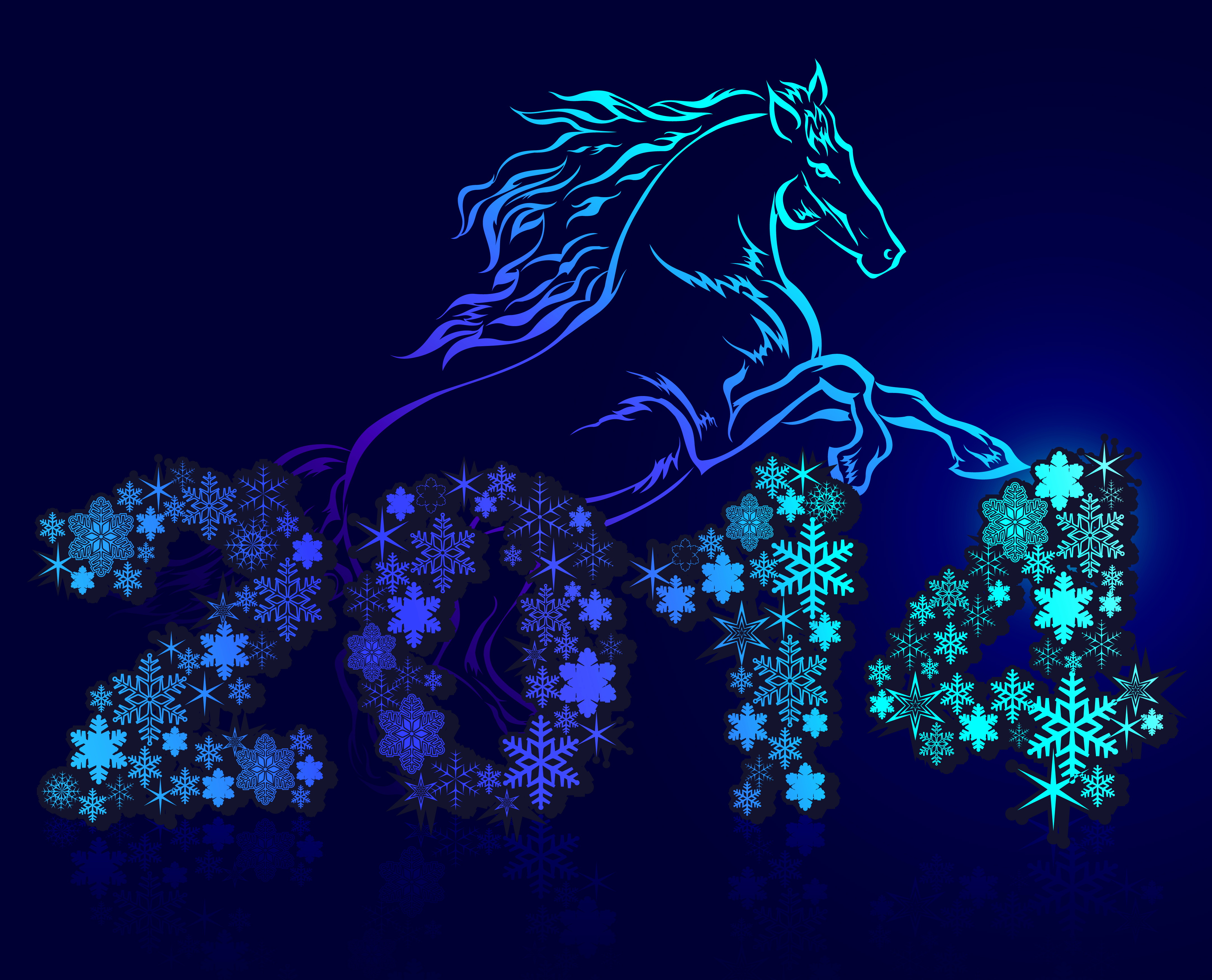 holidays, Christmas, New Year, Horses, 2014 Wallpaper