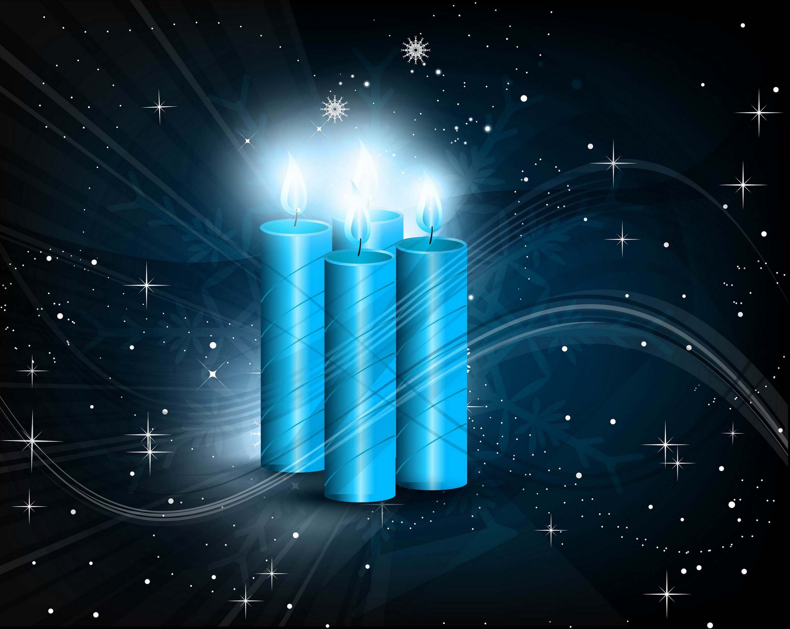 new Year, Candles, Bokeh Wallpaper