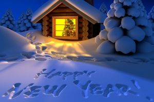 new Year, Drawing, Home, Snow, Forest, Trails, Tree, Christmas