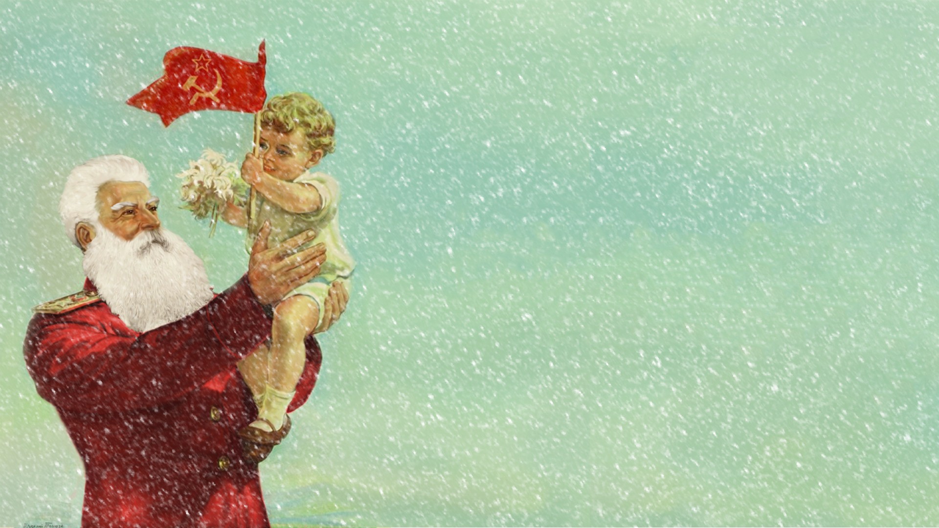 santa, Christmas, Drawing, Communist, Baby, Child Wallpaper